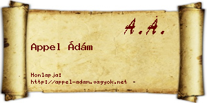 Appel Ádám névjegykártya